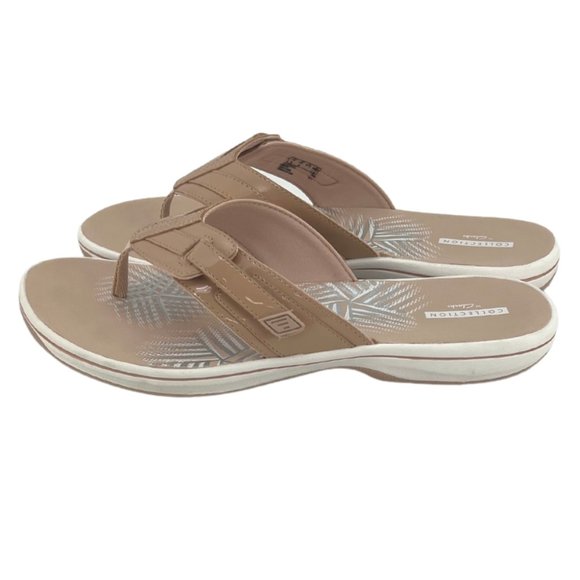 Clark's | Women's Brinkley Jazz Thong Sandals | Nude Patent | Size 10 - Picture 3 of 5